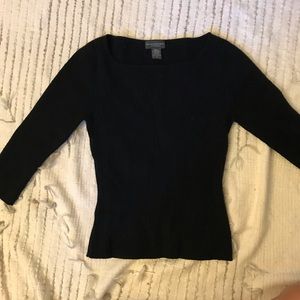 Black Cashmere 3/4 Sleeve Sweater